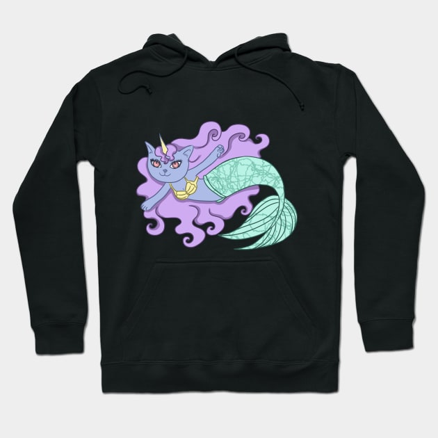 Unicorn cat mermaid Hoodie by CintiaSand